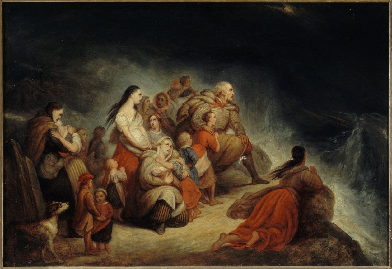 The Storm, ca. 1820 (olie på træ, forgyldning på lærred) af Ary Scheffer