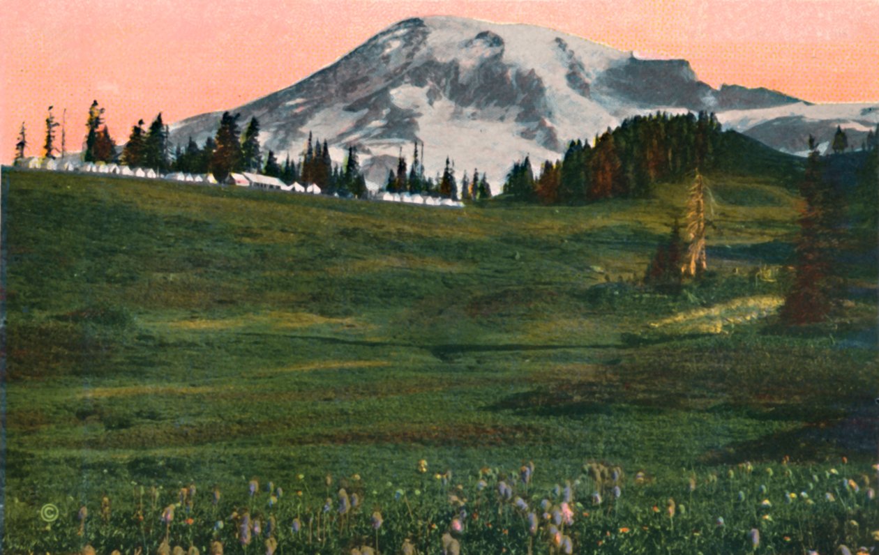 Camp of the Clouds, Mount Rainier, c1916 af Asahel Curtis