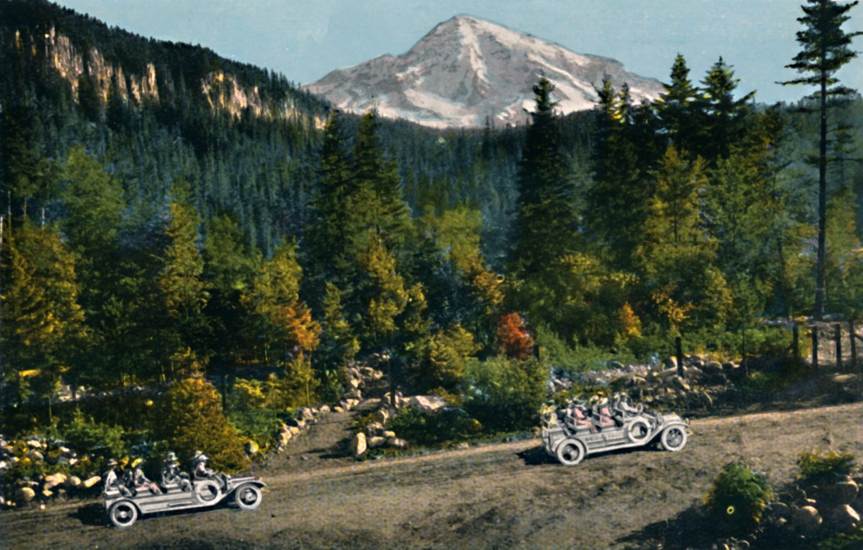 Mt. Rainier fra National Park Inn, c1916 af Asahel Curtis