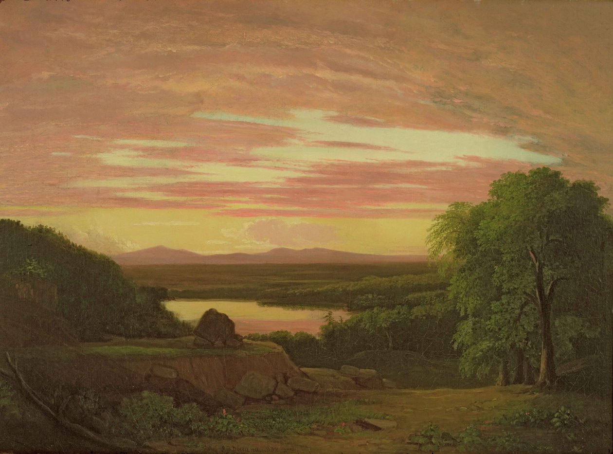 Landskab, solnedgang, 1838 af Asher Brown Durand