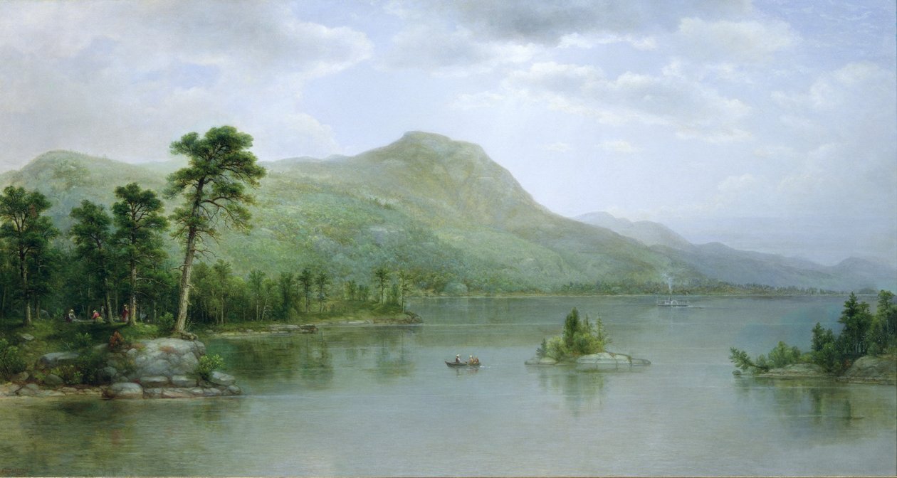 Black Mountain fra Harbour Islands, Lake George, New York, 1875 af Asher Brown Durand