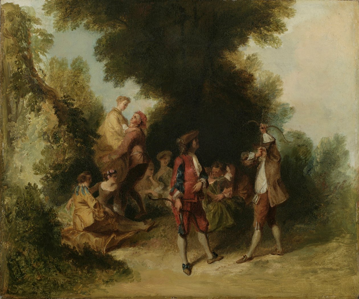 Manddom, efter Nicolas Lancret, 1840 (olie på pap) af Asher Brown Durand