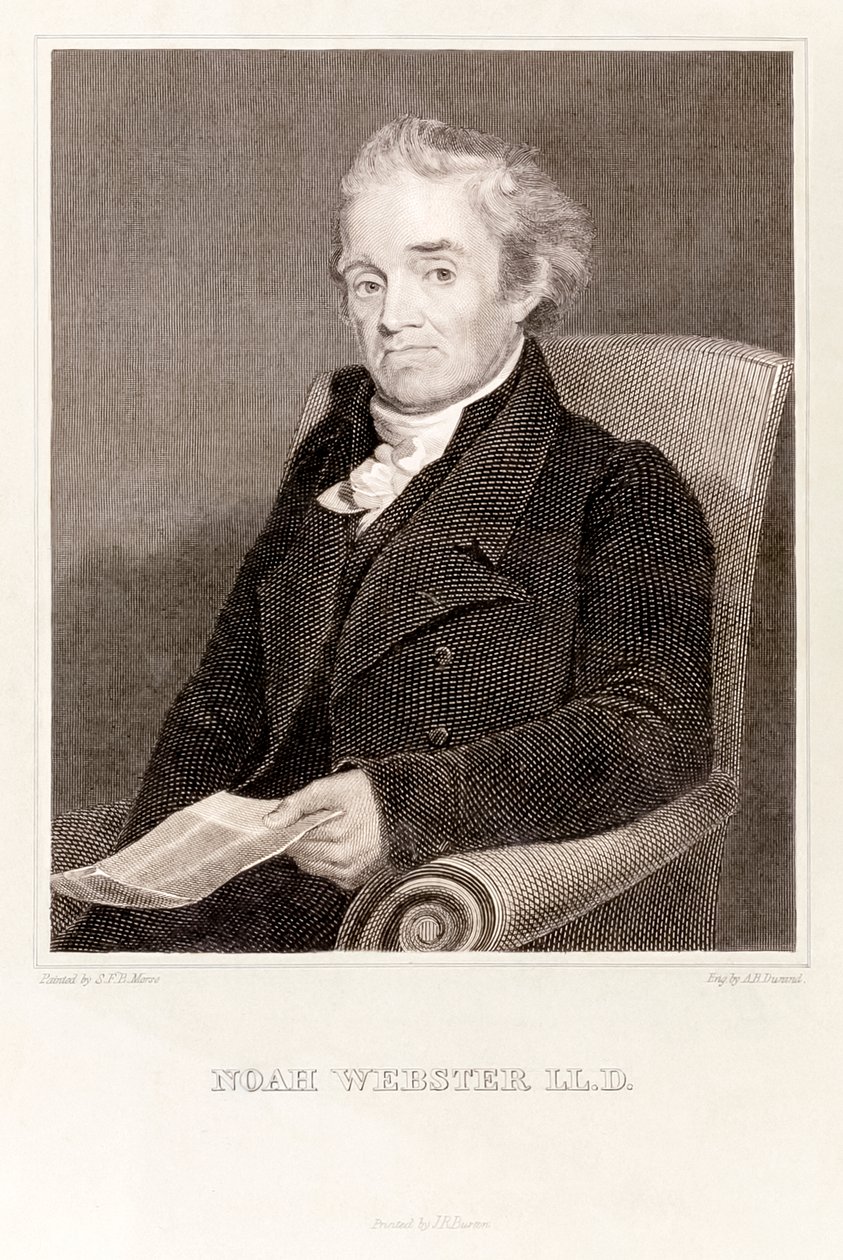 Noah Webster: amerikansk leksikograf (gravering) af Asher Brown Durand