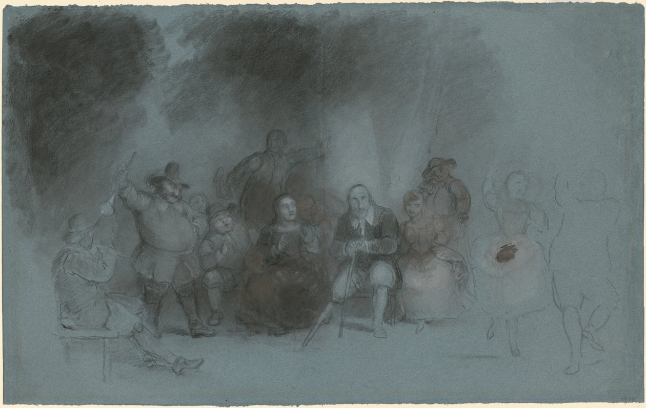 Undersøgelse til "Dance on the Battery in Presence of Peter Stuyvesant" af Asher Brown Durand