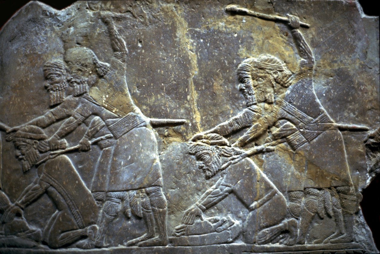 Ashurbanipal ved slaget ved Til-Tuba, 650-620 f.Kr af Assyrian