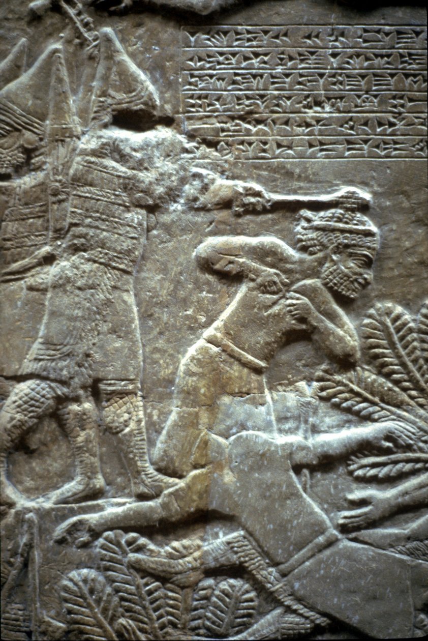 Ashurbanipal ved slaget ved Til-Tuba, 650-620 f.Kr af Assyrian