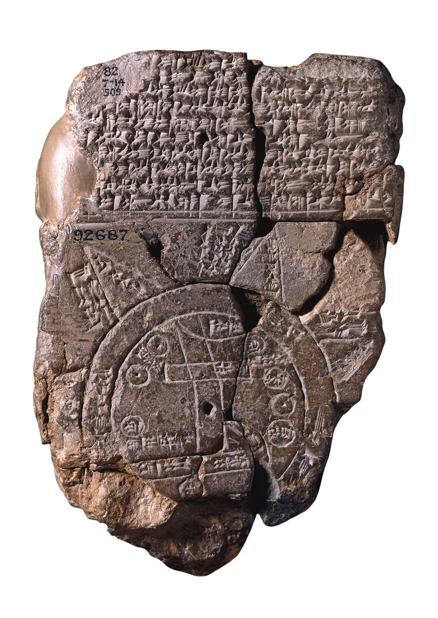 Det babylonske verdenskort, ca. 510-c. 500 f.Kr af Assyrian