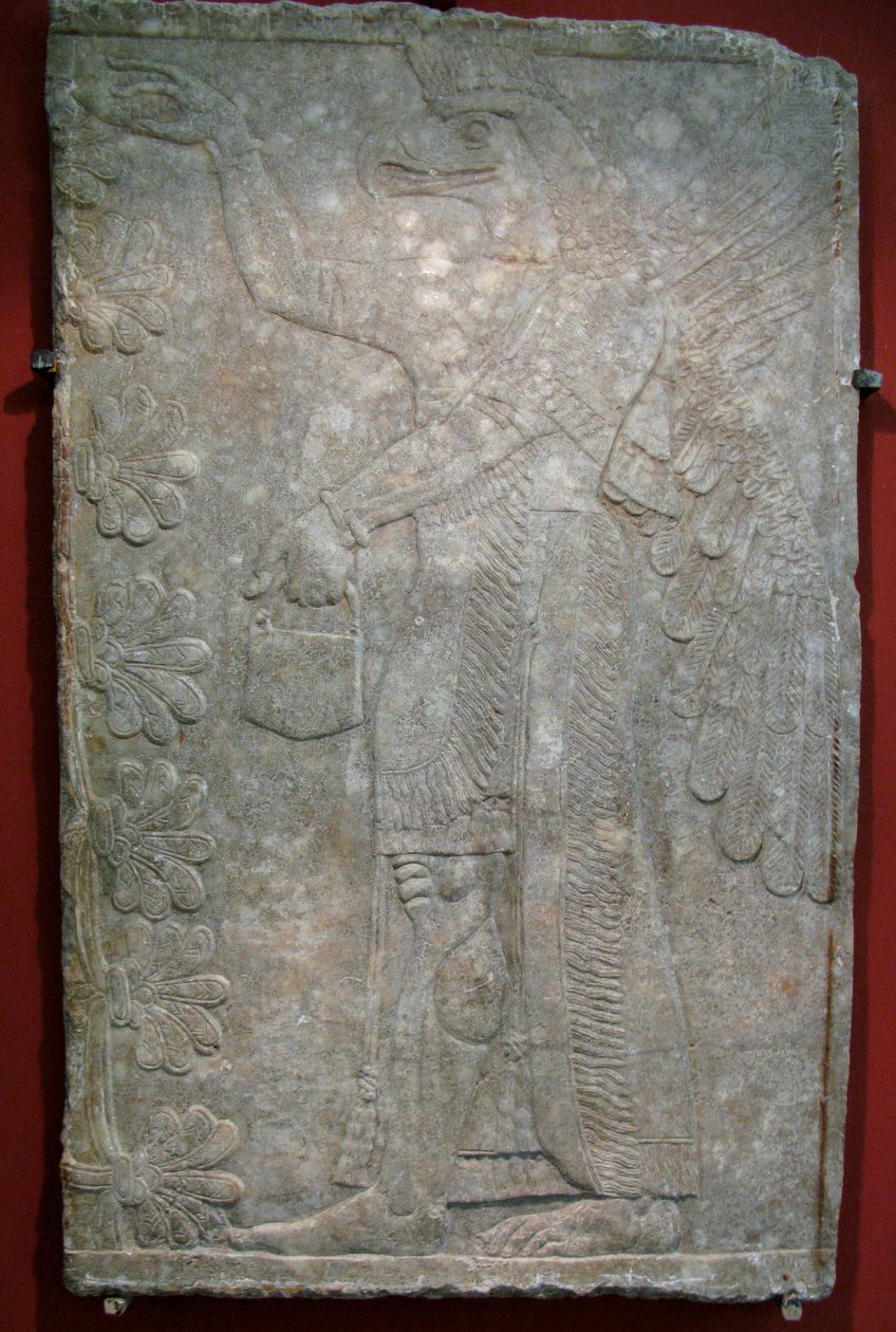 Relief fra paladset Ashurnasirpal II i Kalhu, Nimrud, 9. århundrede f.Kr. af Assyrian Art.