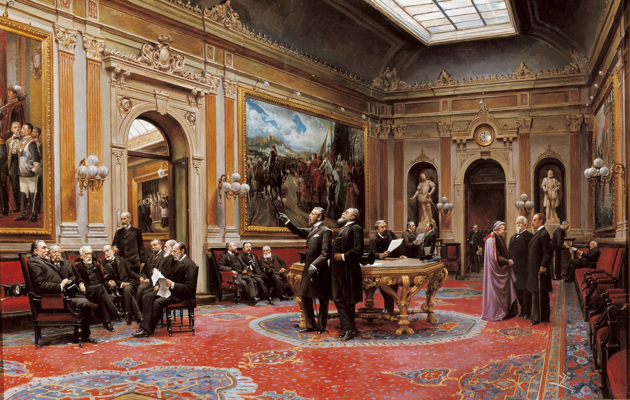 Senatets konferencesal i marts 1904 af Asterio Mañanós Martínez