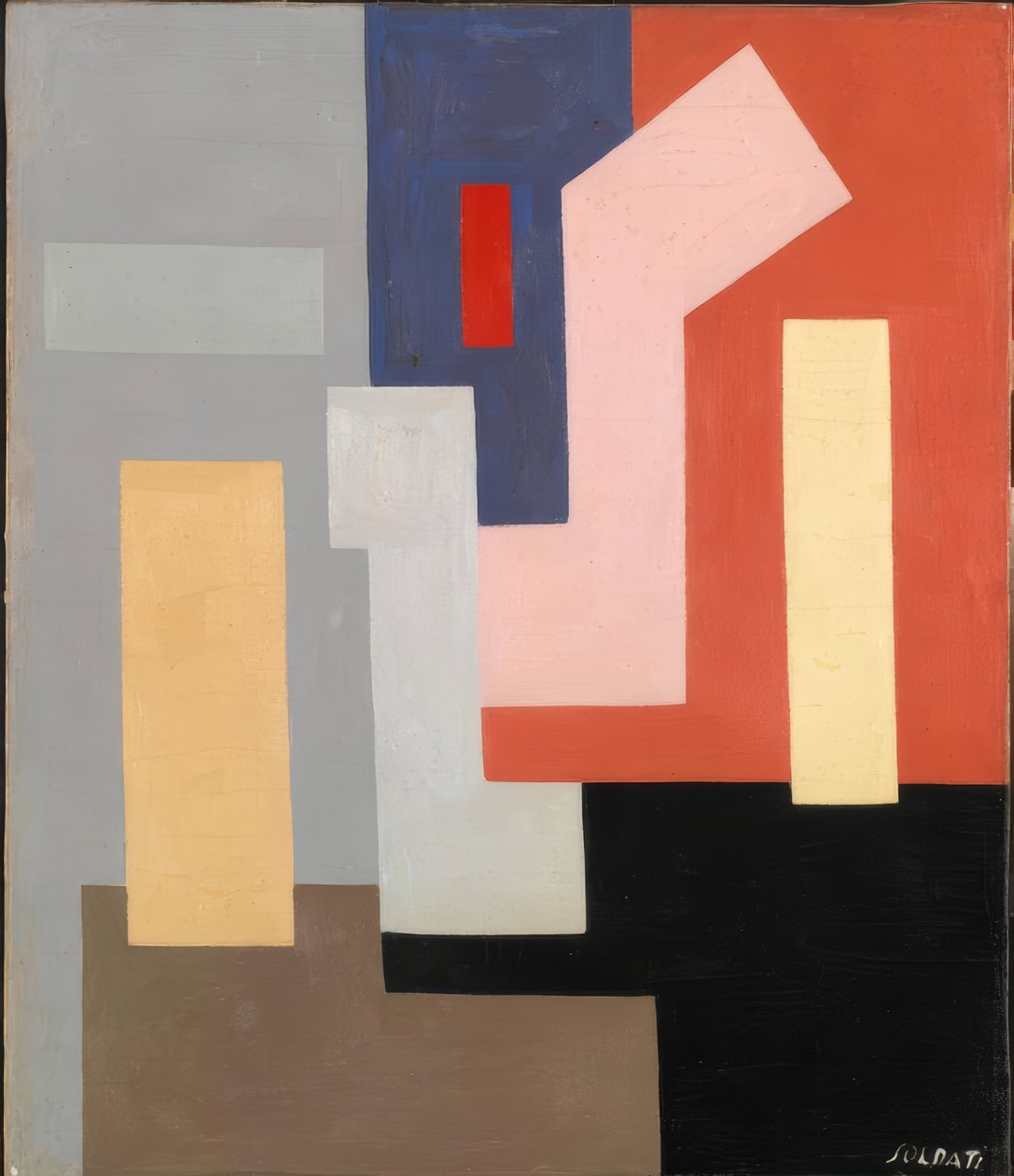 Abstrakt-geometrisk neoplastisk kunstværk af Atanasio Soldati