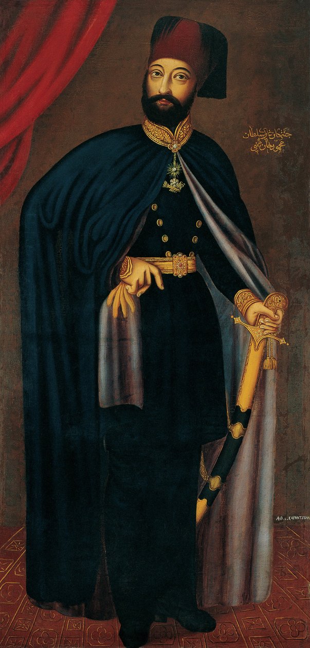 Portræt af Mahmud II 1785-1839, Sultan af Det Osmanniske Rige, efter 1828 af Athanasios Karantzoulas