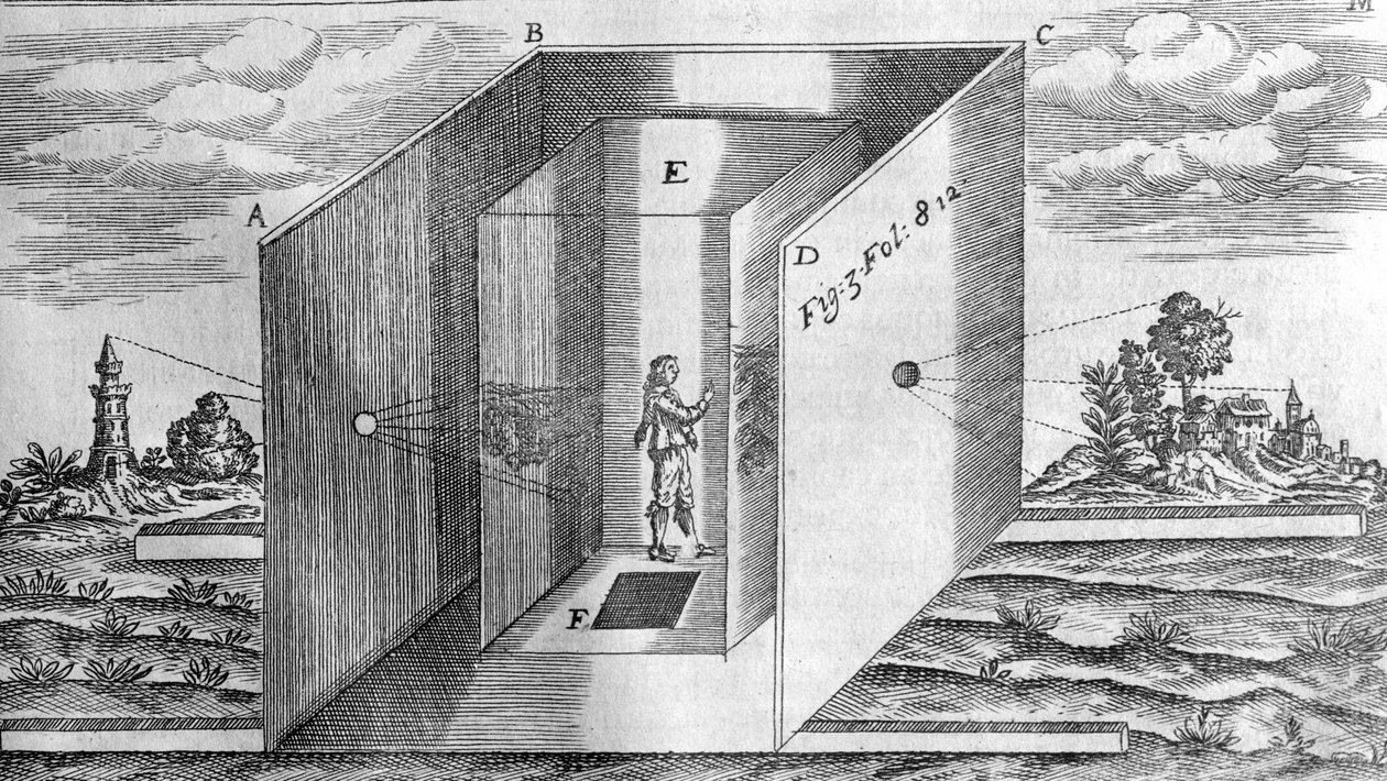 Mørkt rum efter Athanasius Kircher, Lucis og Umbra Rom 1600 af Athanasius Kircher