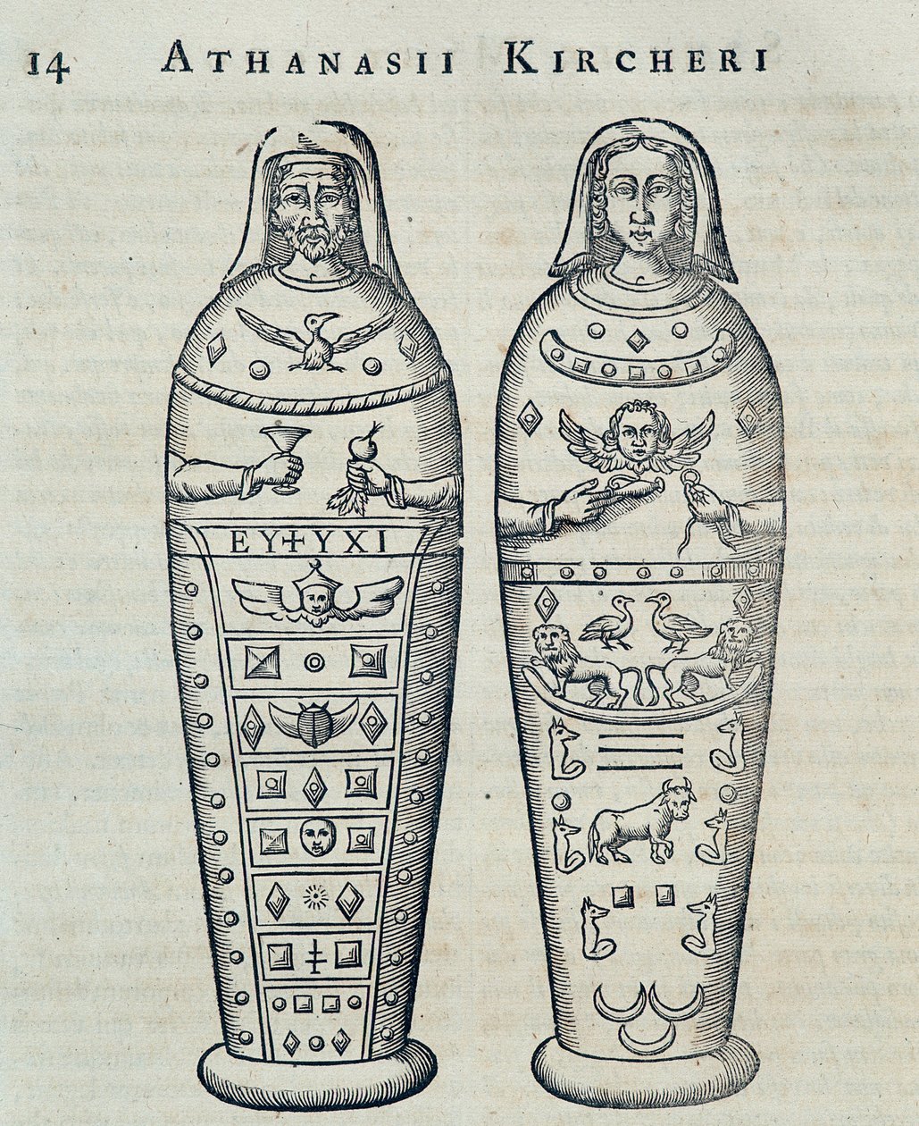 Mumier - i "" Sphynx mystagoga"" af Athanase Kircher af Athanasius Kircher