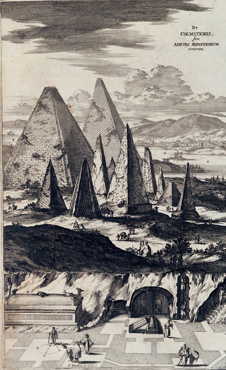 De sorte faraos pyramider - i "" Sphynx mystagoga"" af Athanase Kircher af Athanasius Kircher
