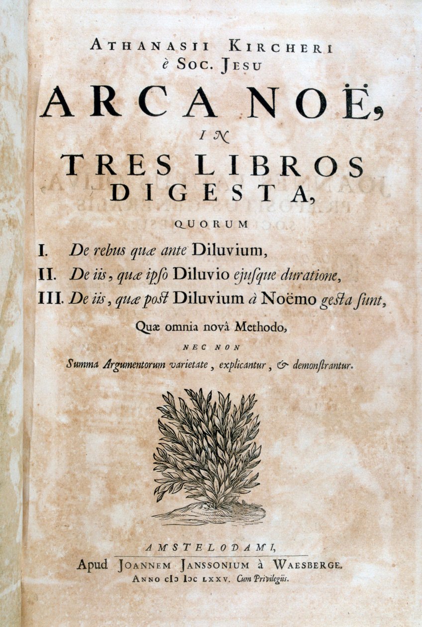 Titelblad af Arca Noe, 1675 af Athanasius Kircher