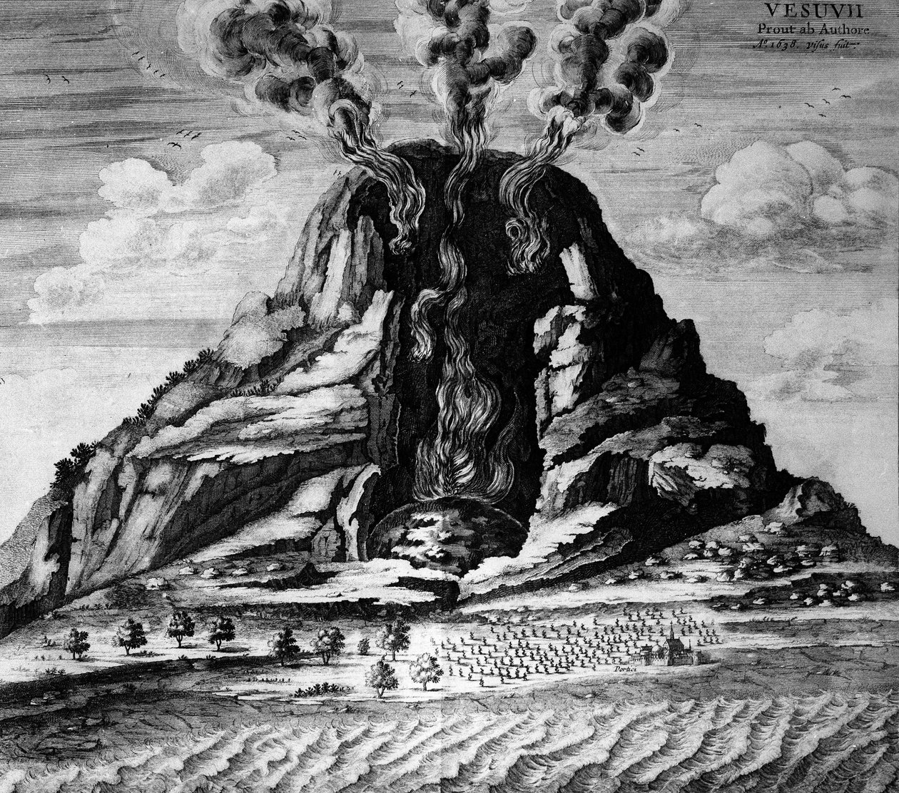 Volcano of Vesuvius - i "" The Underground World"" af Athanasi Kircheri af Athanasius Kircher
