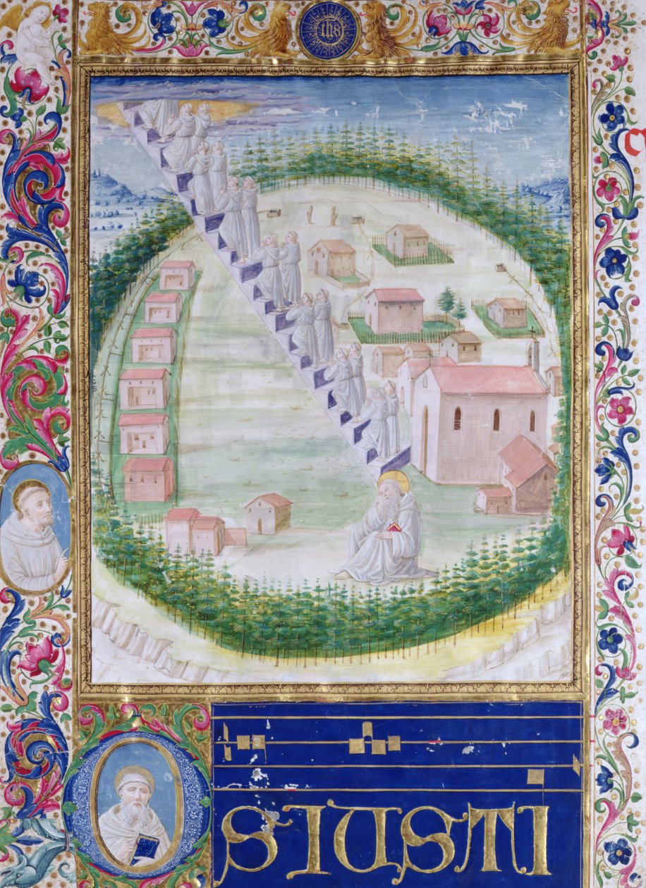 Drømmen om Sankt Romauld (c.951-1027) c.1502 af Attavante di Gabriello di Vanti di Bartolo
