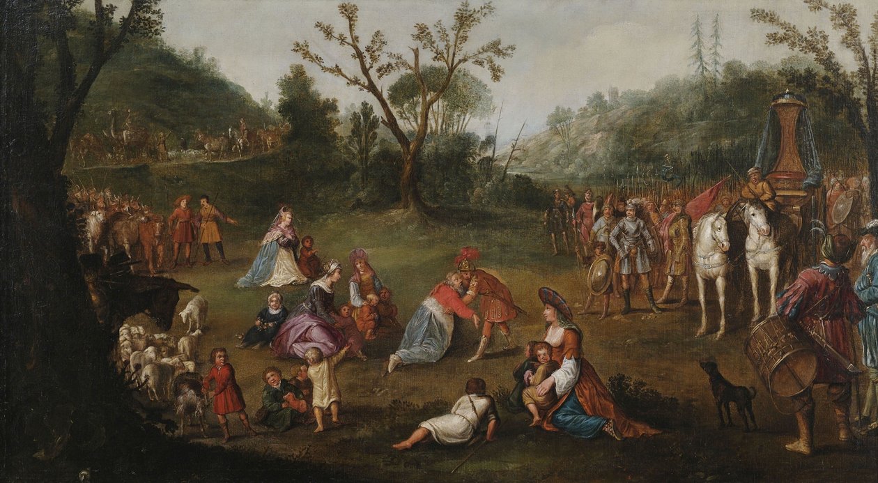 Mødet med Alexander den Store med familien Darius III. efter nederlaget i slaget ved Issus af Esaias van de Velde