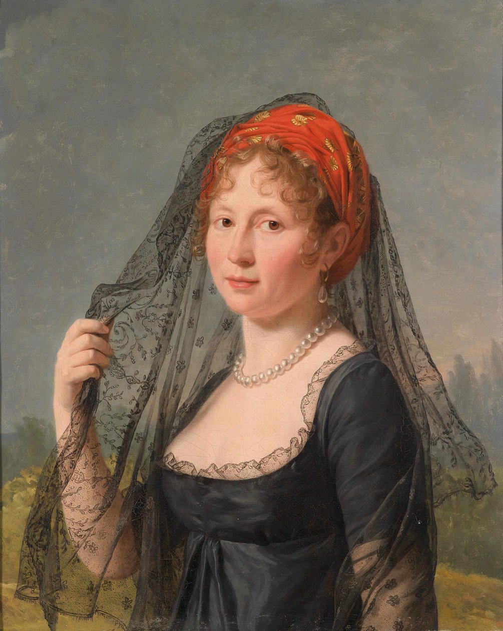 Portræt af en dame i sort af Baron François Pascal Simon Gérard