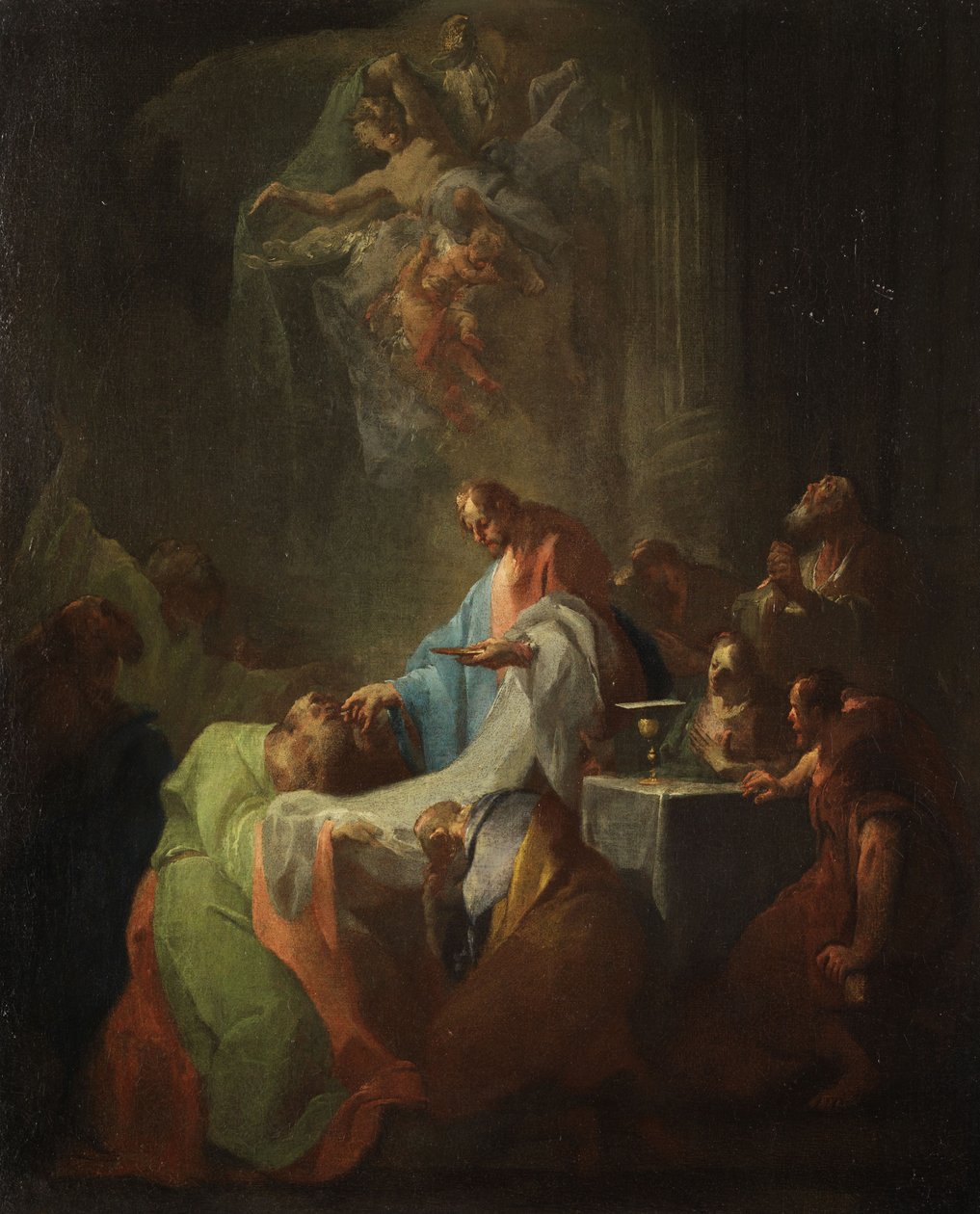 Jesus giver fællesskab til sine disciple af Attributed to Franz Sigrist