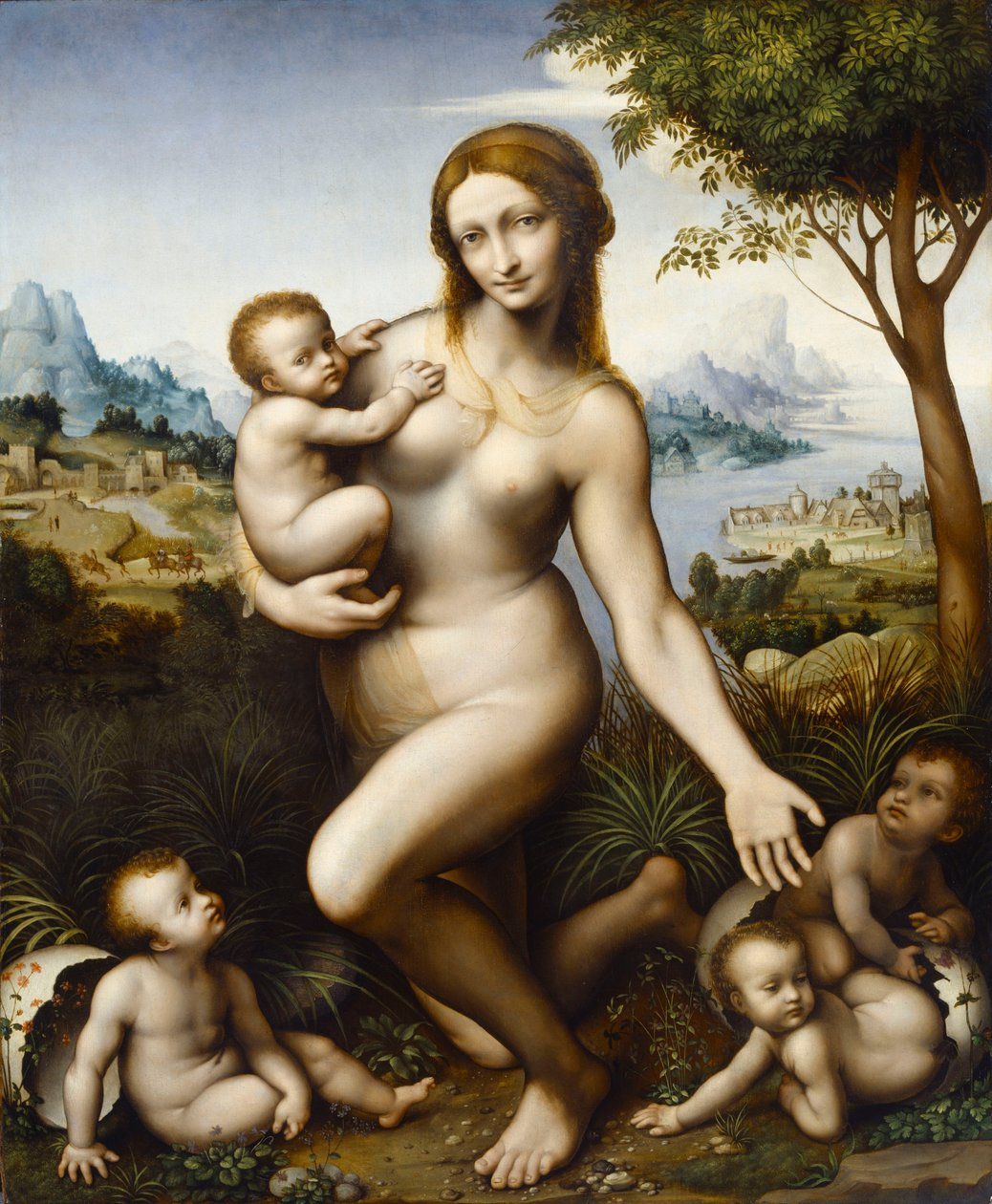 Leda med deres børn af Giampietrino