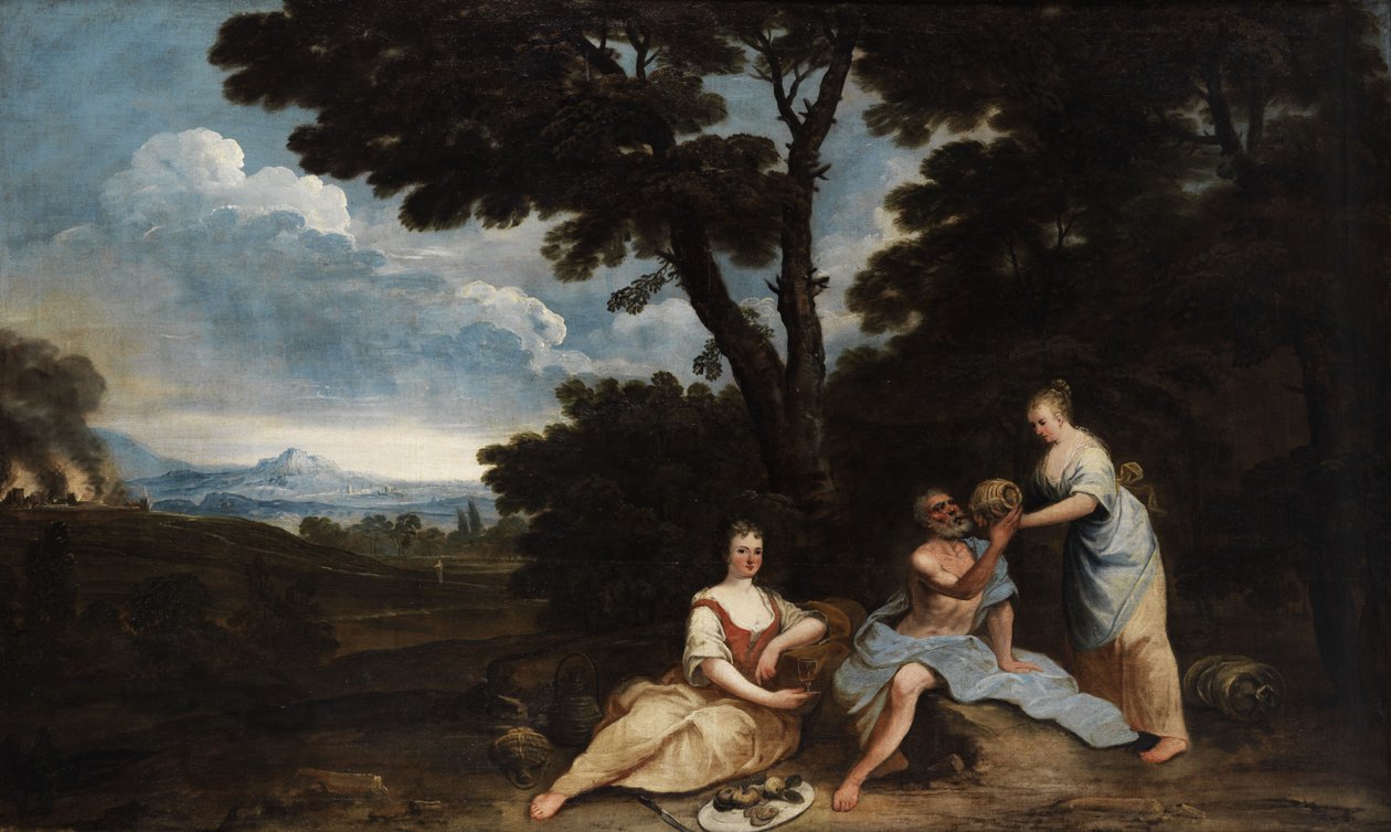 Lot og hans døtre af Giuseppe Zola
