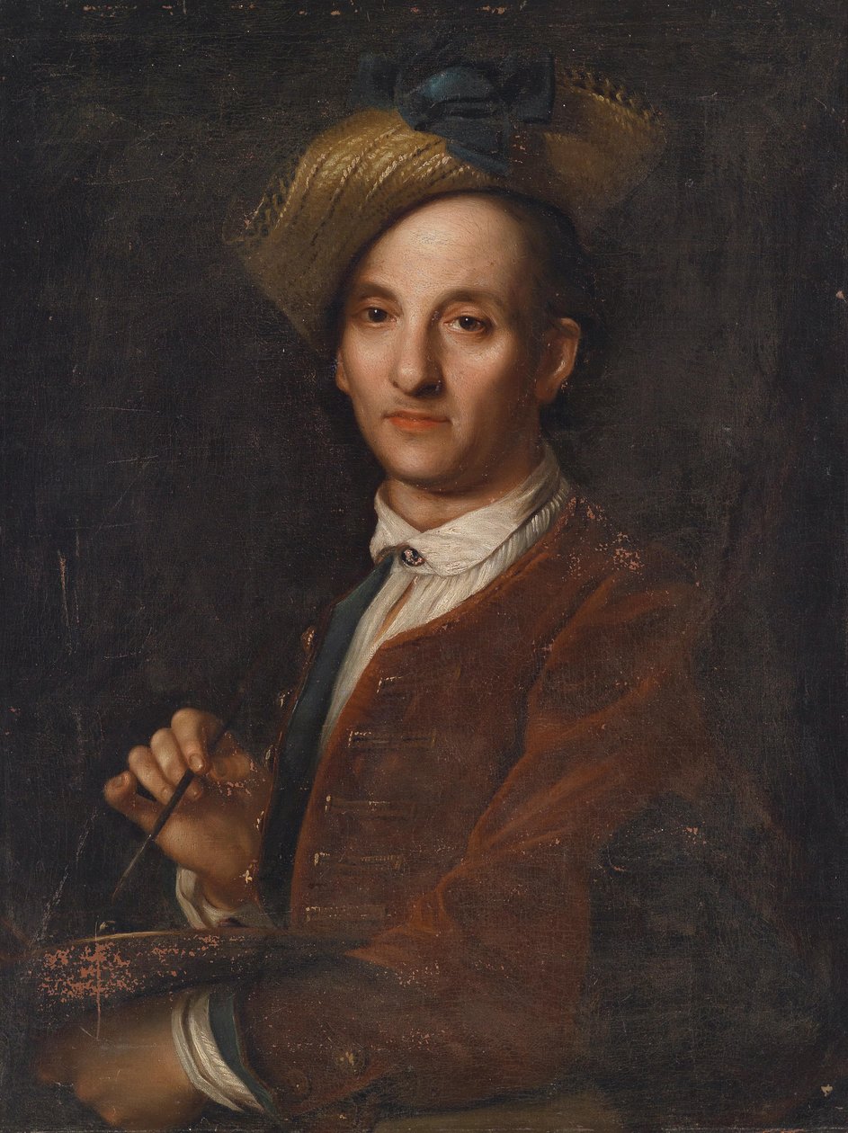 Portræt af David Hoyer (1667-1720), maler af Attributed to Jan Kupecký