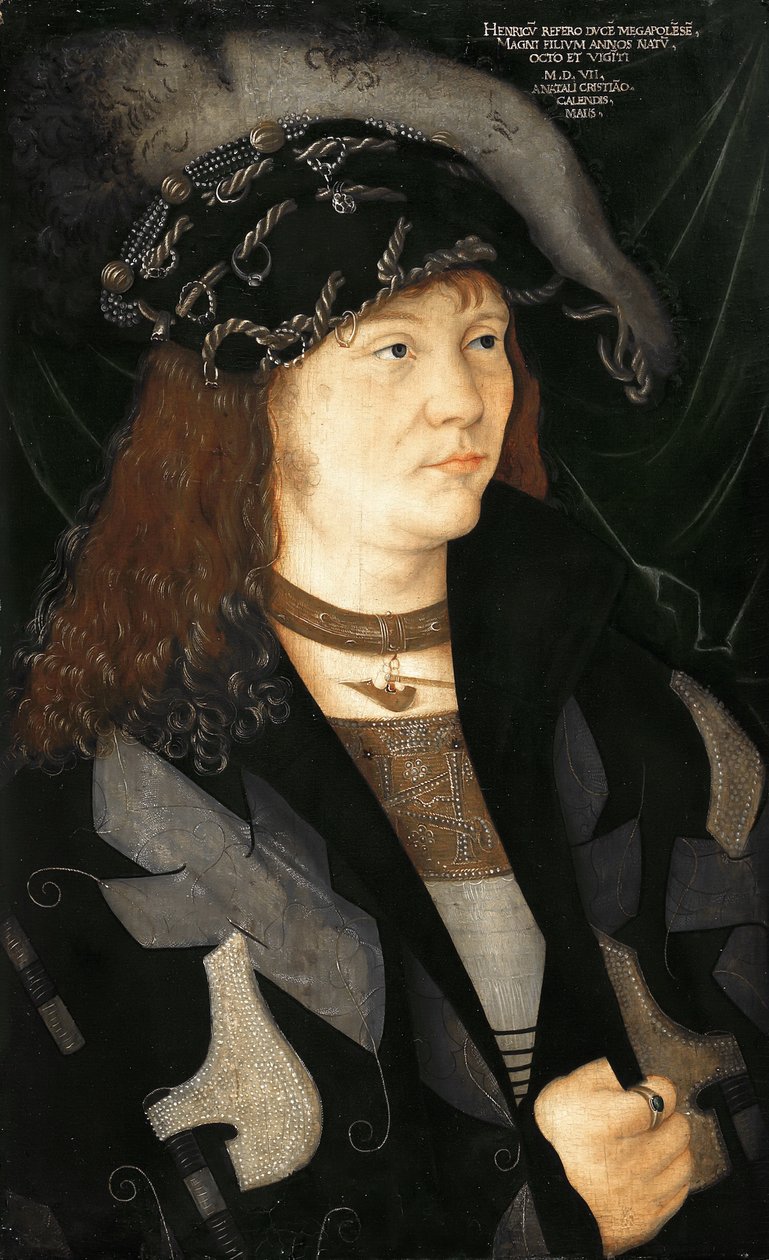 Tysk: Heinrich V Portræt af Henri V. af Mecklenburg af attributed to Jacopo de