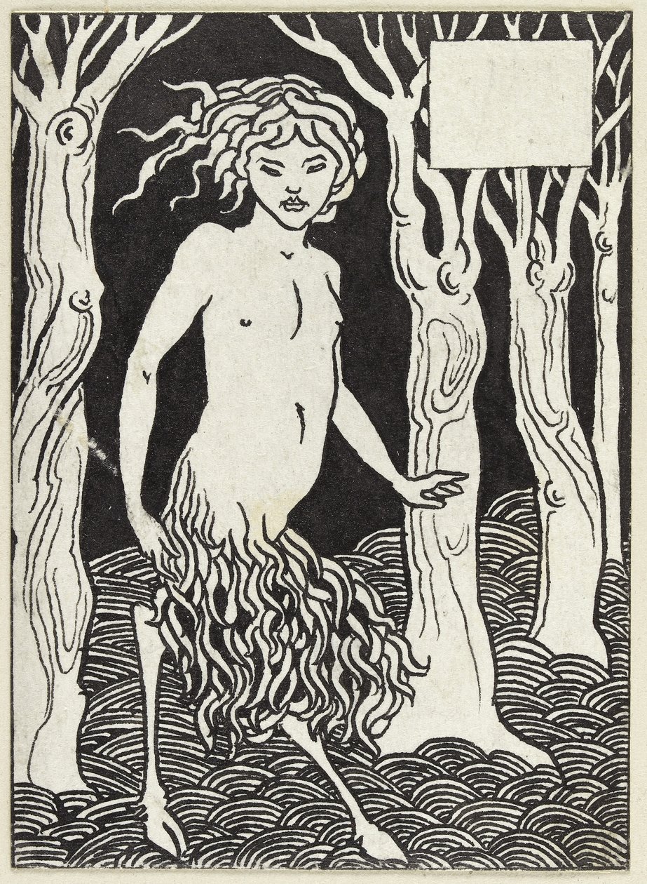 En faun (pen og sort blæk på hvidt papir) af Aubrey Beardsley