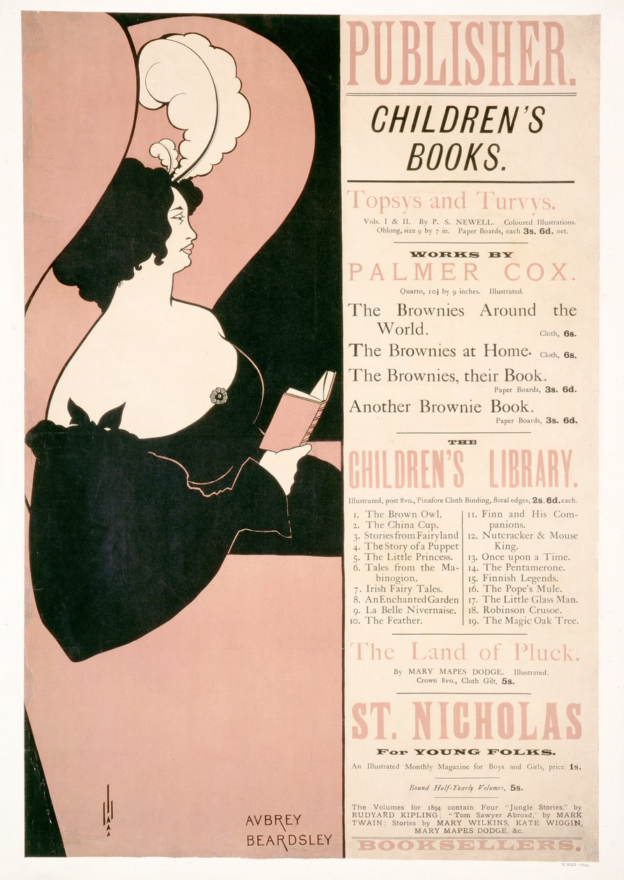 Annonce for børnebøger, 1894 af Aubrey Beardsley