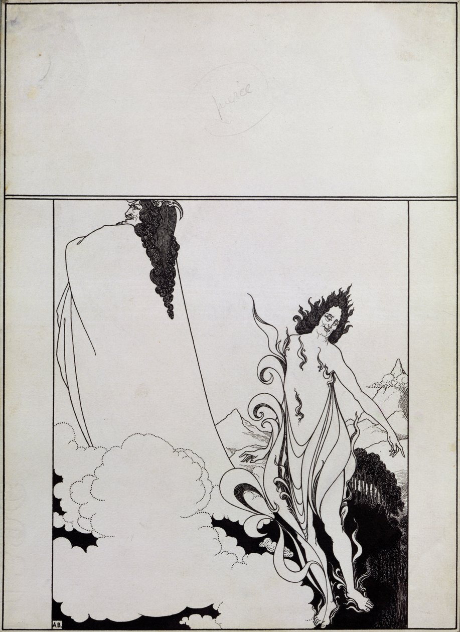 Fjerde tableau af Das Rheingold, (coverdesign til Savoy nr. 6) af Aubrey Beardsley