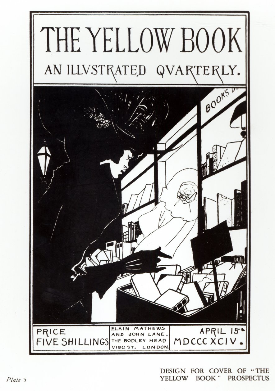 Forsiden af prospektet for "The Yellow Book", 1894 af Aubrey Beardsley