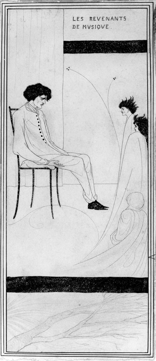 Les Revenants de musique, ca.1892 (tusch og vask) af Aubrey Beardsley