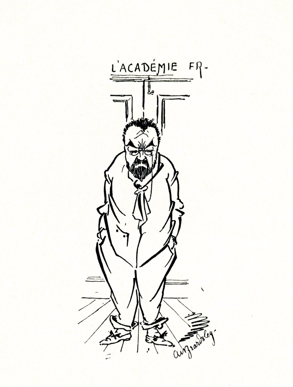Emile Zolas udelukkelse fra Academie Francaise, 1893 af Aubrey Beardsley