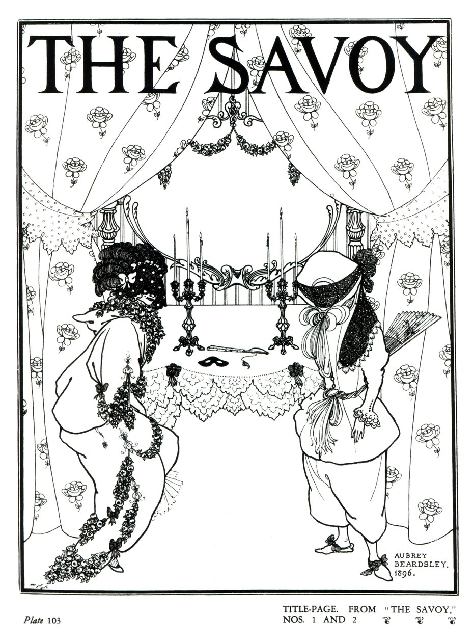 Titelblad fra "The Savoy" nr. 1 og 2, 1896 af Aubrey Beardsley