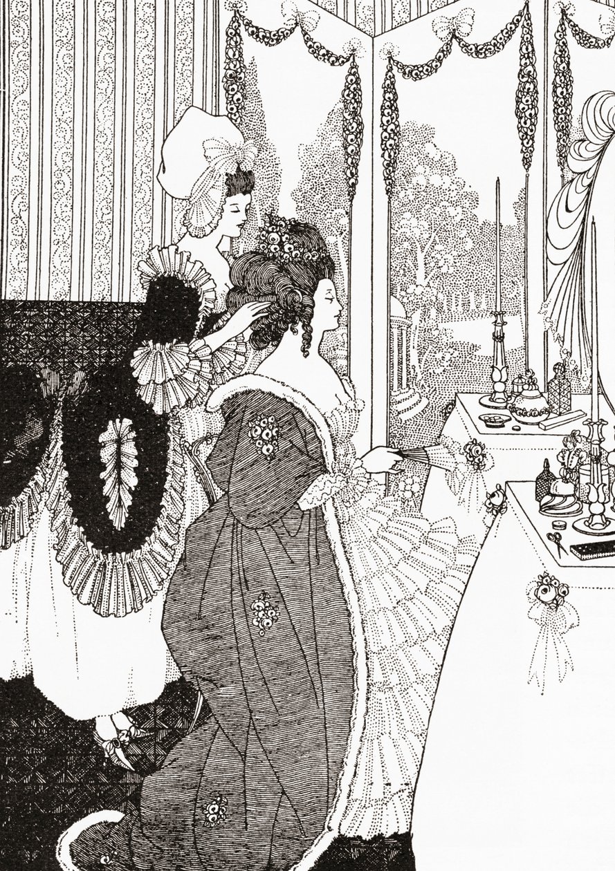 Toilettet efter Aubrey Beardsley. Fra Illustreret moralhistorie fra middelalderen til nutiden af ​​Eduard Fuchs, udgivet 1909. af Aubrey (after) Beardsley