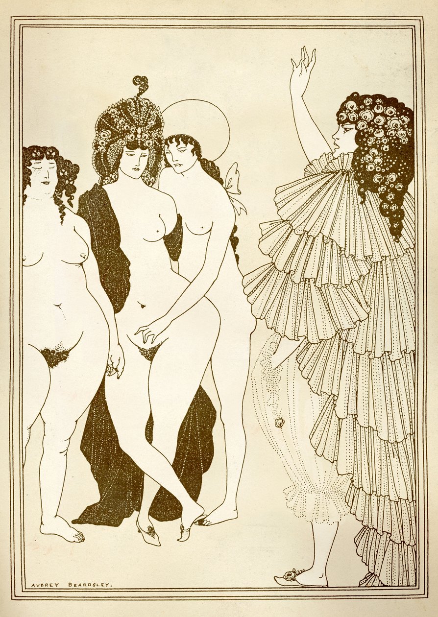 Aubrey BEARDSLEY (1872-1898) illustration til "Lysistrata" (411 f.Kr.) af Aristophanes af Aubrey Beardsley