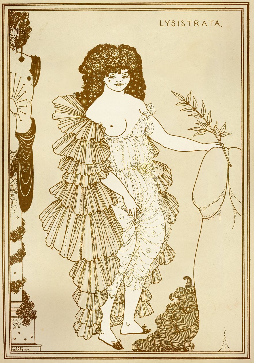 Aubrey BEARDSLEY (1872-1898) illustration til "Lysistrata" (411 kl. af Aubrey Beardsley