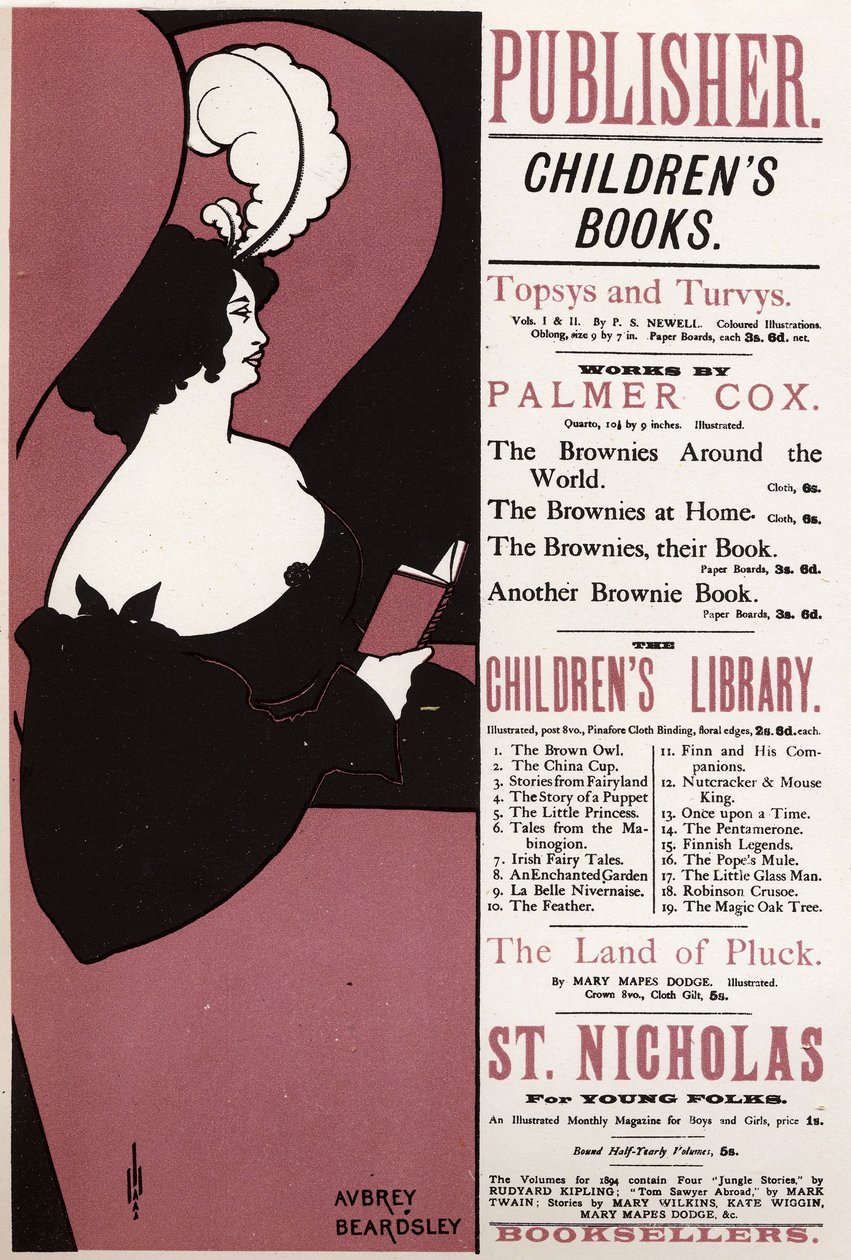 Børneboghandel i London (plakat) af Aubrey Beardsley