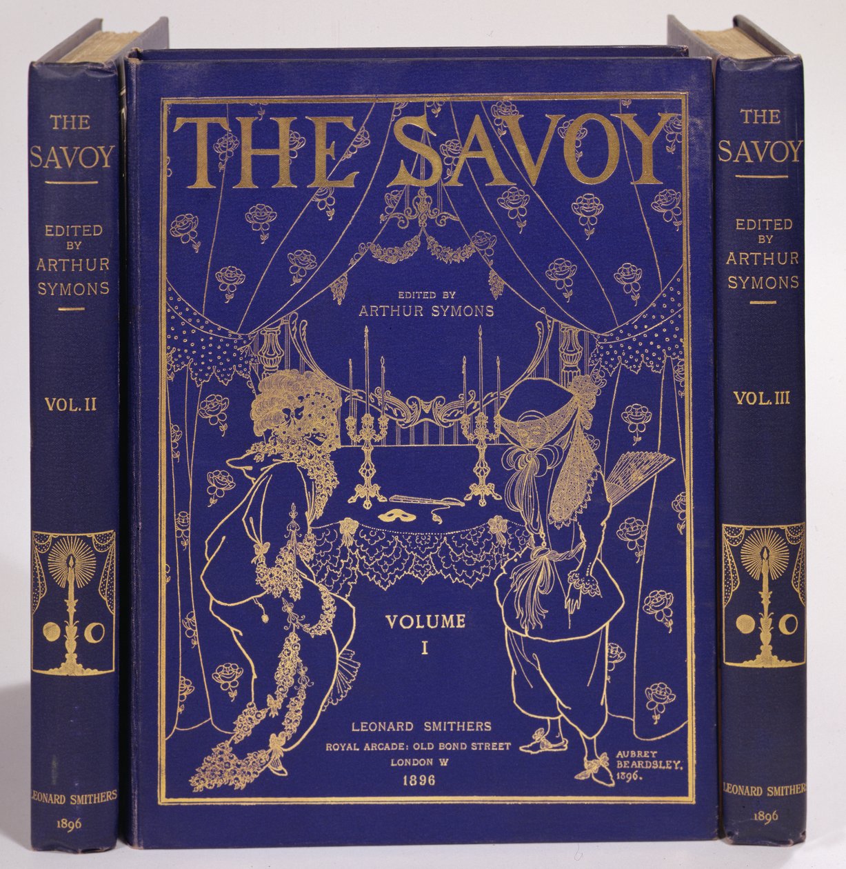 Coverdesign til The Savoy, bind I-III, redigeret af Arthur Symons, udgivet af Leonard Smithers 1896 af Aubrey Beardsley