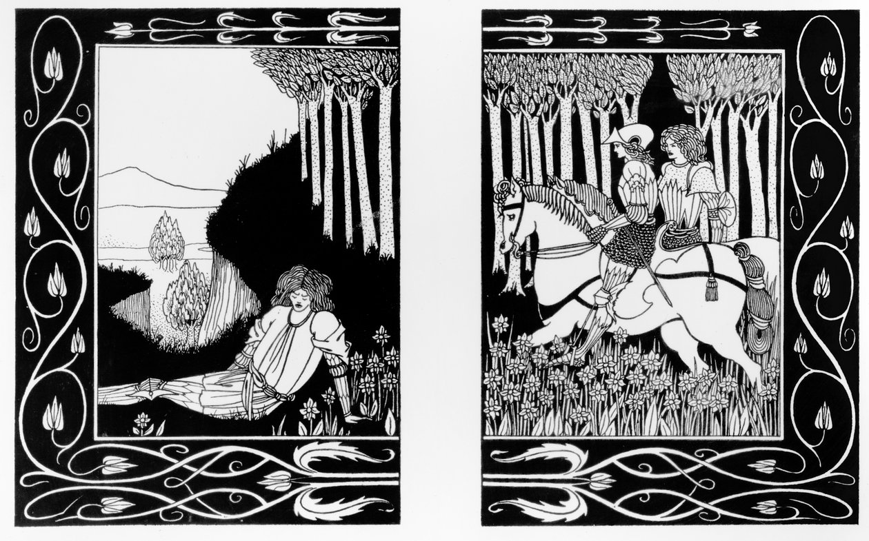 Hvordan kong Mark og Sir Dinadan hørte Sir Palomides, illustration fra 