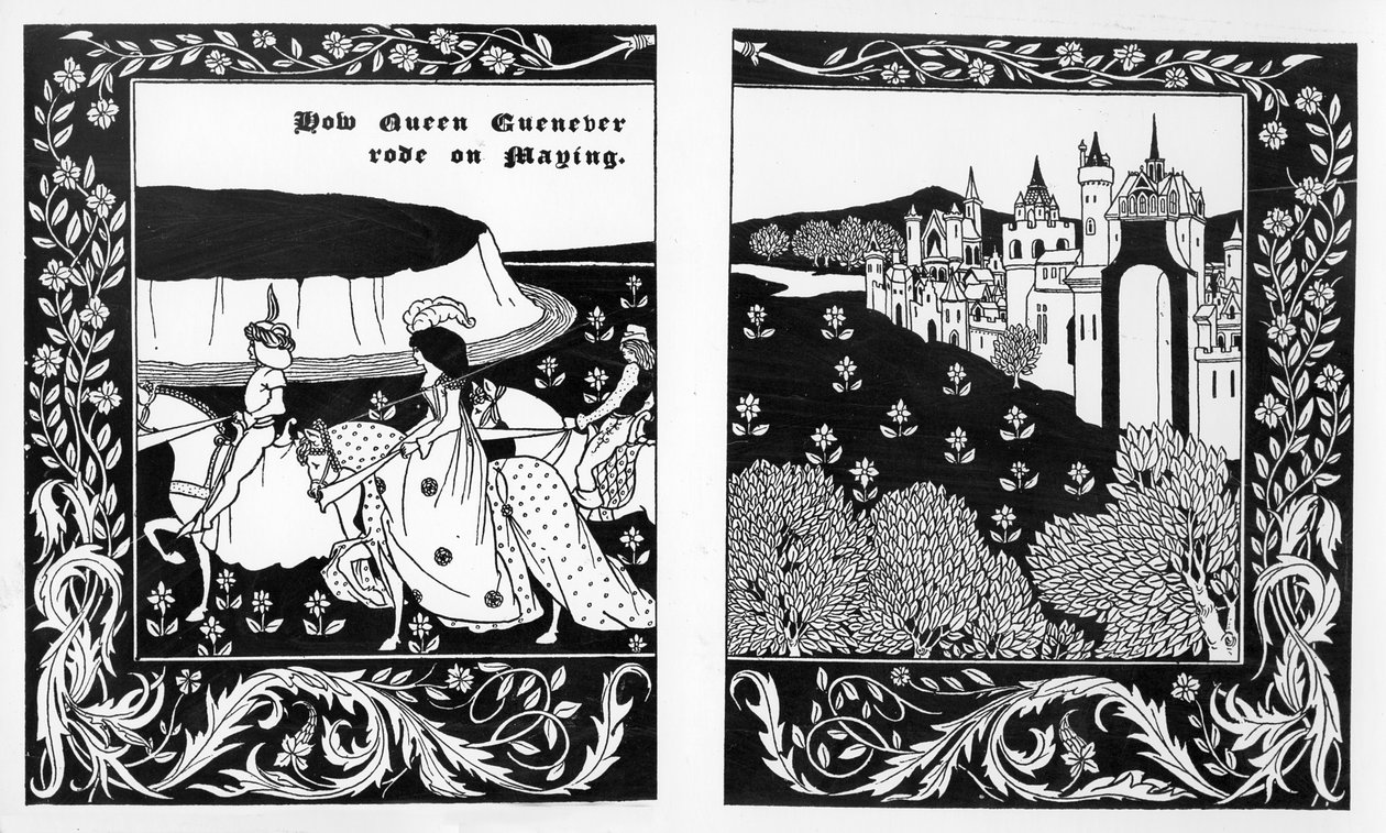 How Queen Guenever Rode on Maying, illustration fra 