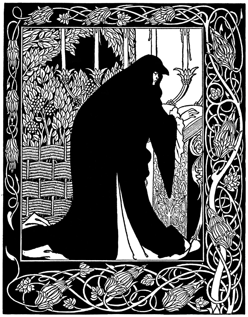 Hvordan dronning Guenever gjorde hende til nonne, illustration fra "Le Morte d