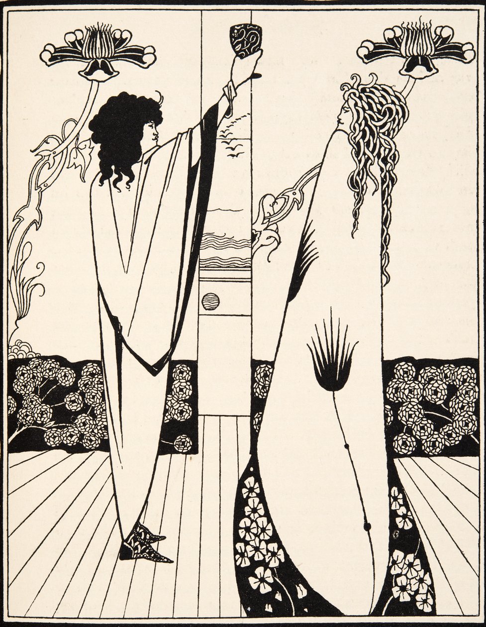 Hvordan Sir Tristram drak kærlighedsdrikken af Aubrey Beardsley