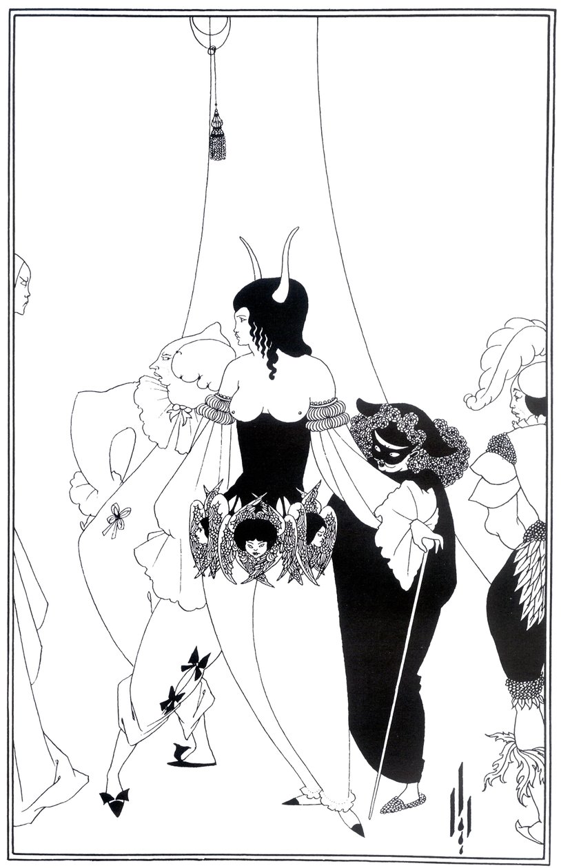 Illustration til Den røde dødsmaske af Edgar Allan Poe, 1895 af Aubrey Beardsley