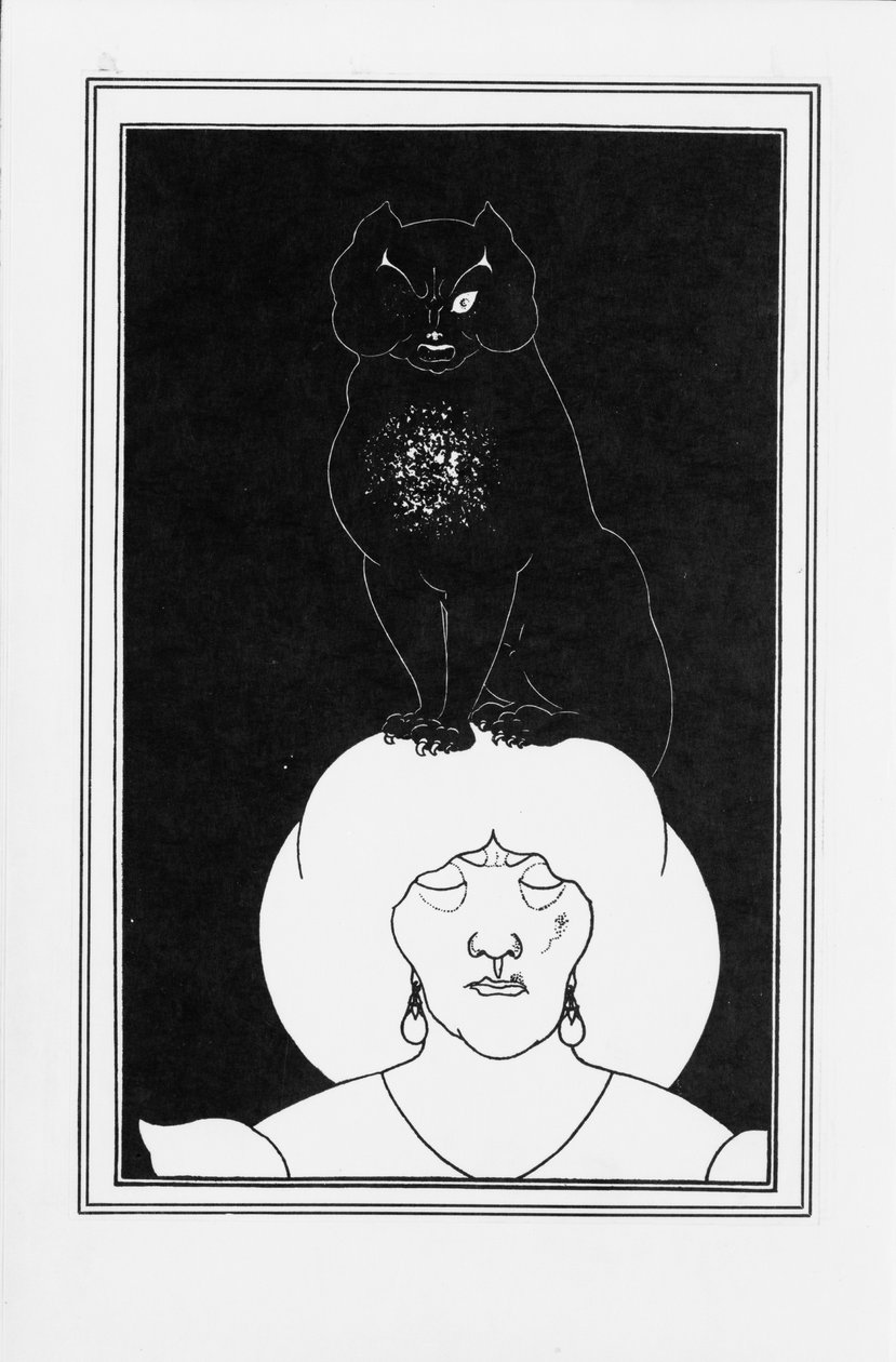 Illustration til historien Den sorte kat af Edgar Allan Poe, 1894-1895 af Aubrey Beardsley