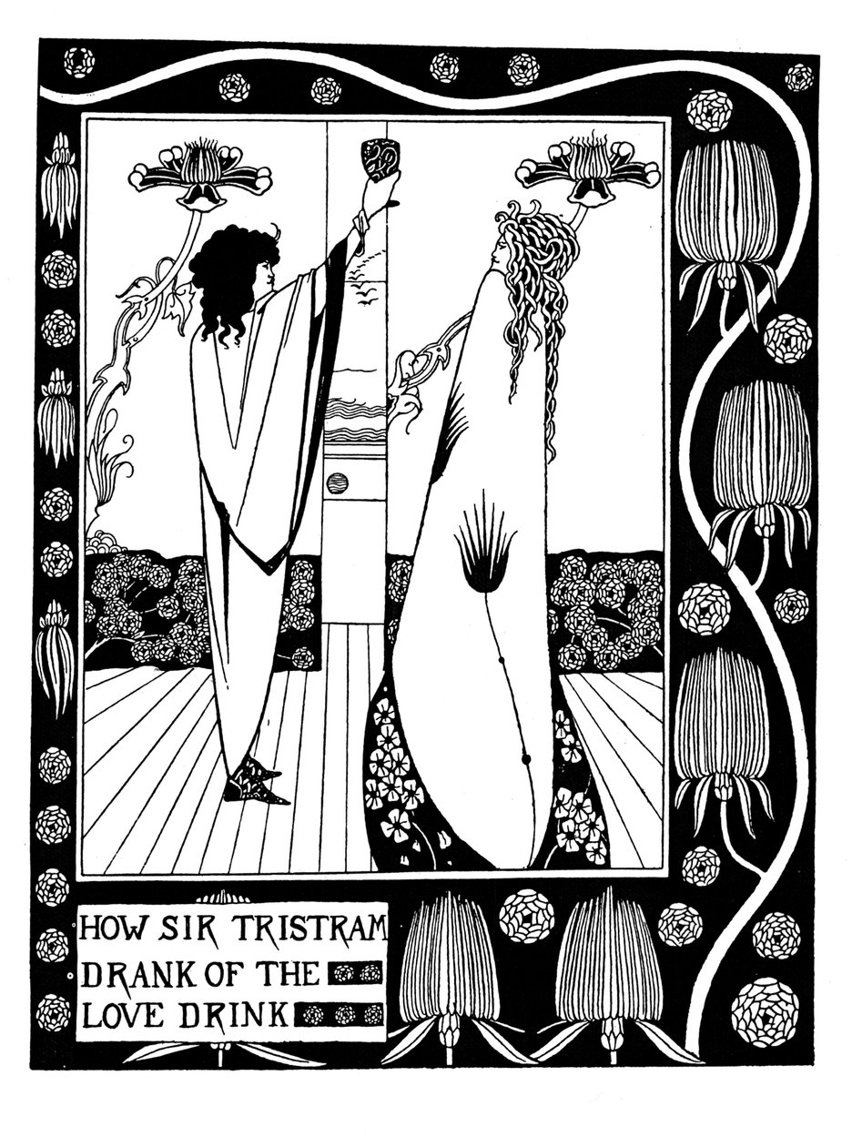 Illustration til bogen Le Morte dArthur af Sir Thomas Malory af Aubrey Beardsley