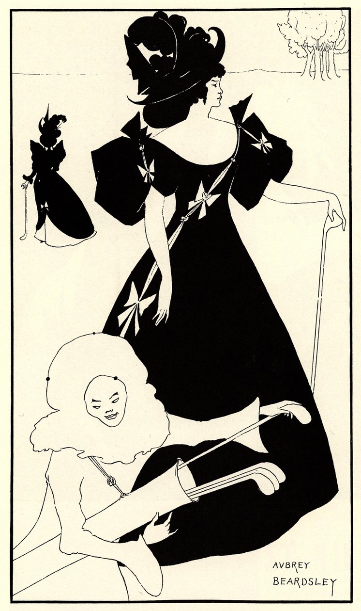 Indbydelseskort til åbningen af golfklubben, 1894 af Aubrey Beardsley