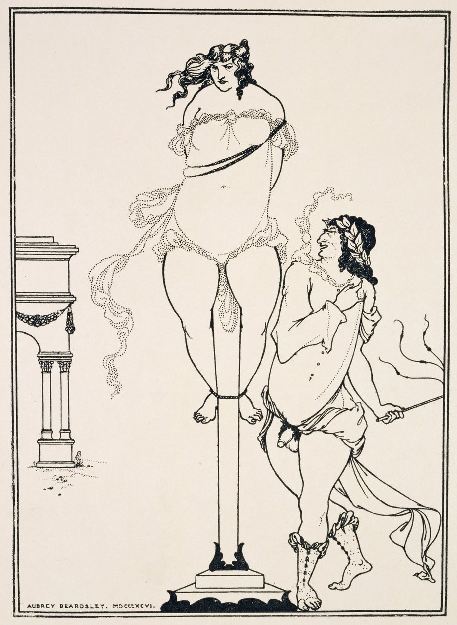 Juvenal pisker kvinde,1896 (kobberstik) af Aubrey Beardsley