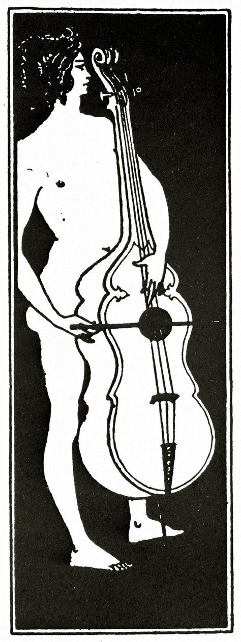 Lhomme med cello, ca.1894 af Aubrey Beardsley